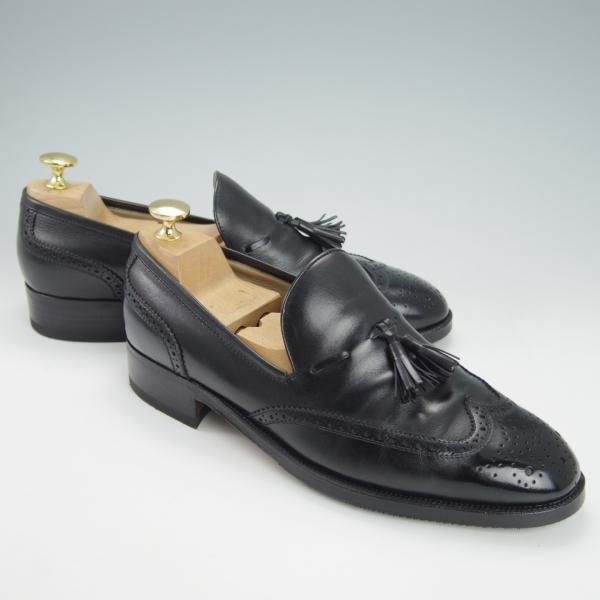 ★(伊)タニノクリスチー SIZE 6【定価15万円以上★タッセルローファー/108121】カーフ/黒/メンズ/TANINO CRISCI★g965
