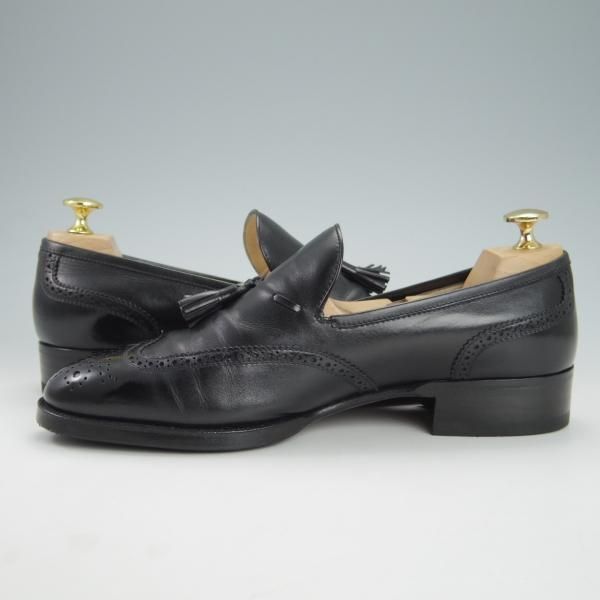 ★(伊)タニノクリスチー SIZE 6【定価15万円以上★タッセルローファー/108121】カーフ/黒/メンズ/TANINO CRISCI★g965