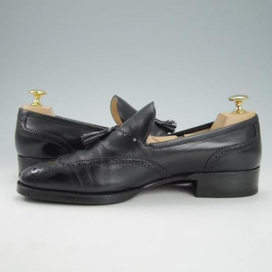 ★(伊)タニノクリスチー SIZE 6【定価15万円以上★タッセルローファー/108121】カーフ/黒/メンズ/TANINO CRISCI★g965