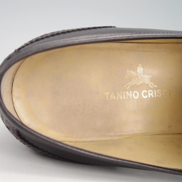 ★(伊)タニノクリスチー SIZE 6【定価15万円以上★タッセルローファー/108121】カーフ/黒/メンズ/TANINO CRISCI★g965