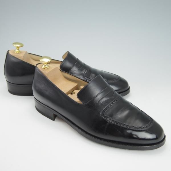 ★(伊)タニノクリスチー SIZE 6.5【定価15万円以上★コインローファー/108281】カーフ/黒/メンズ/TANINO CRISCI★g966