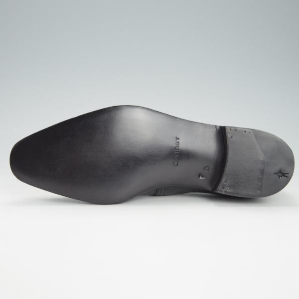 新品★(仏)Corthay/コルテ SIZE 7【定価20万円程度★Arca/アルカ】プレーントゥ/Vフロント/シボ革/黒/メンズ★g970