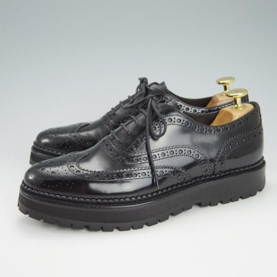 極美品★チャーチ(レディース) SIZE 37【定価￥74,800-★INDIGO/フルブローグ】ポリッシュドバインダーカーフ/黒/Church's★g971