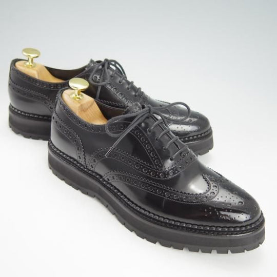 極美品★チャーチ(レディース) SIZE 37【定価￥74,800-★INDIGO/フルブローグ】ポリッシュドバインダーカーフ/黒/Church's★g971