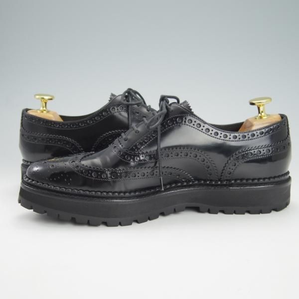 極美品★チャーチ(レディース) SIZE 37【定価￥74,800-★INDIGO/フルブローグ】ポリッシュドバインダーカーフ/黒/Church's★g971