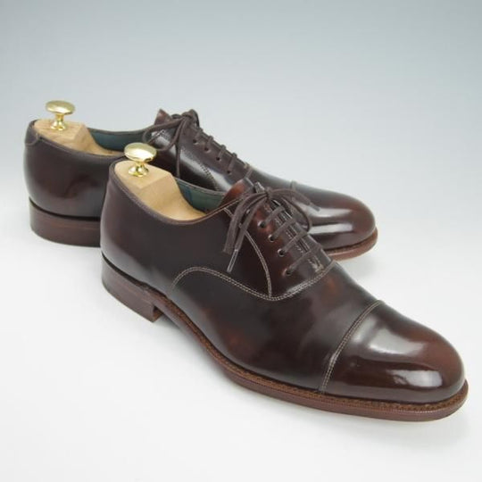 美品★(英)グレンソン 7F【貴重★ロンドンコレクション/Gresham/ブックバインダーレザー】濃茶/ストレートチップ/GRENSON★g976