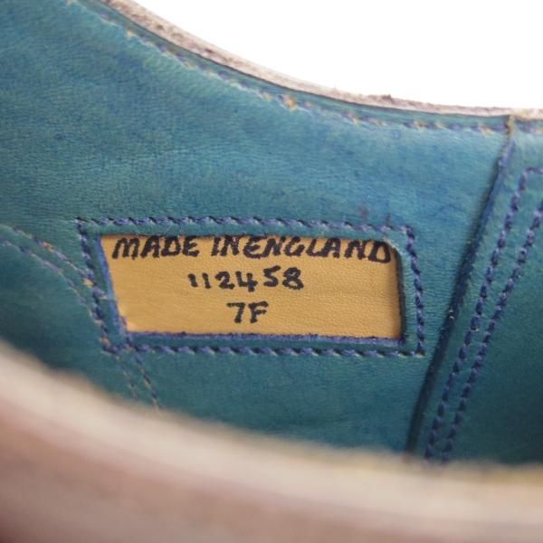 美品★(英)グレンソン 7F【貴重★ロンドンコレクション/Gresham/ブックバインダーレザー】濃茶/ストレートチップ/GRENSON★g976