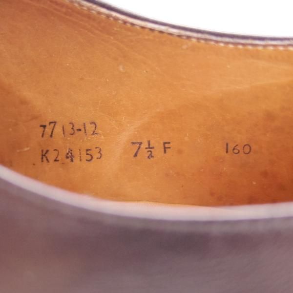 ほぼ試着程度★クロケット&ジョーンズ 7.5F【★(英)ニュー&リングウッド別注/New&Lingwood】パンチドキャップトゥ/黒/Crockett&Jones★g978