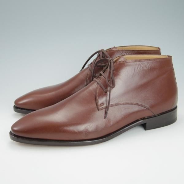 未使用★(伊)F.LLIジャコメッティ SIZE 44【定価10万円程度★ハンドソーンウェルテッド製法】チャッカブーツ/茶/Giacometti★g984