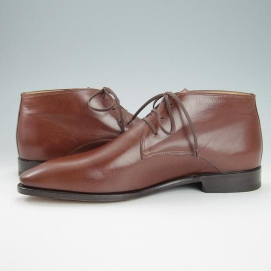 未使用★(伊)F.LLIジャコメッティ SIZE 44【定価10万円程度★ハンドソーンウェルテッド製法】チャッカブーツ/茶/Giacometti★g984