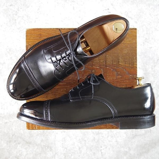 美品★(浅草)WHEEL ROBE/ウィールローブ 10.5D【定価￥58,000-★靴縁別注/(独)ワインハイマー社のボックスカーフ仕様】15077/黒★g985