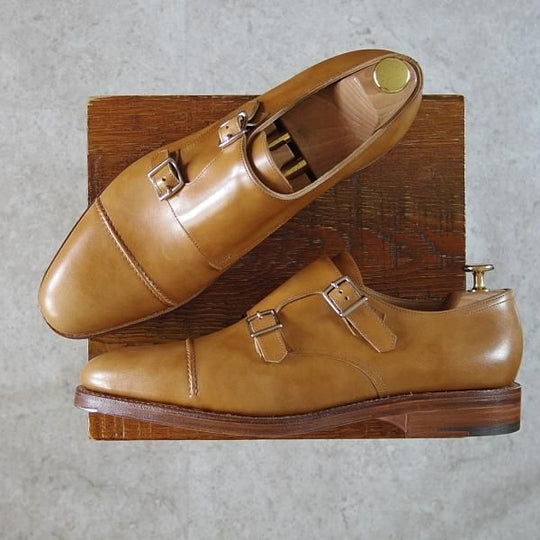 新品★ジョンロブ 8E【貴重★WILLIAM 2/ウィリアム 2/ミスティカーフ】9795Rラスト/ダブルモンク/薄茶/メンズ/JOHN LOBB★g986