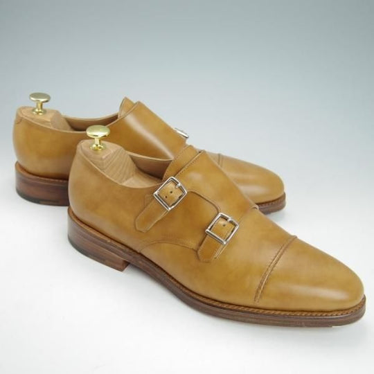 新品★ジョンロブ 8E【貴重★WILLIAM 2/ウィリアム 2/ミスティカーフ】9795Rラスト/ダブルモンク/薄茶/メンズ/JOHN LOBB★g986