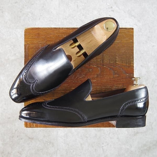 極美品★(スペイン製)CARMINA/カルミナ SIZE 8.5【定価￥74,800-★ローファー/80159】SIMPSOMラスト/スリッポン/カーフ/黒/メンズ★g991