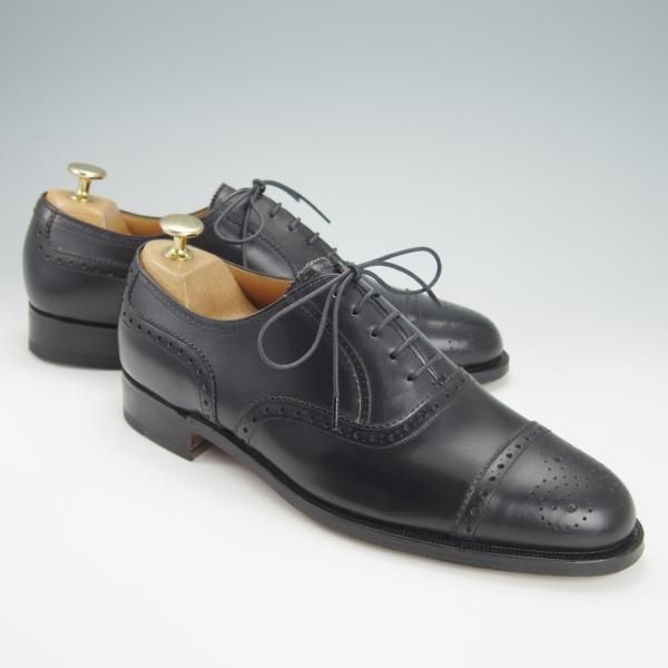 未使用★ポロ・ラルフローレン 25EE【貴重★グッドイヤーウェルテッド製法/日本製】セミブローグ/黒/リーガル/REGAL/POLO Ralph Lauren★g992