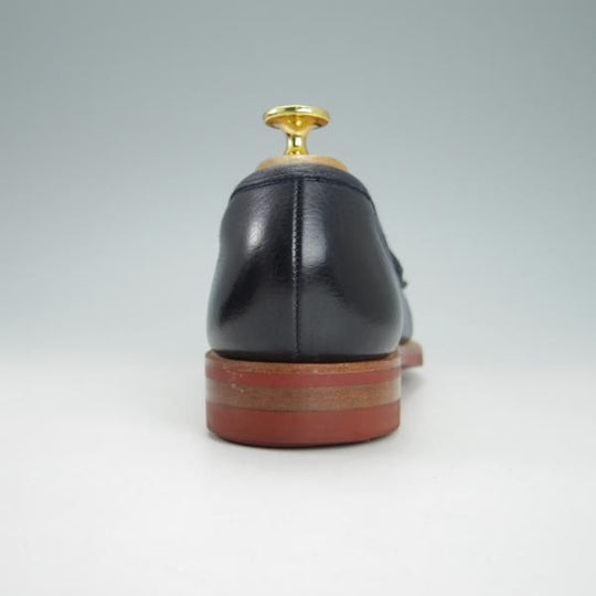 美品★クロケット&ジョーンズ 5.5D【定価￥86,900-★ダイナイトソール/HARVARD 2】コインローファー/376ラスト/紺/Crockett&Jones★g993