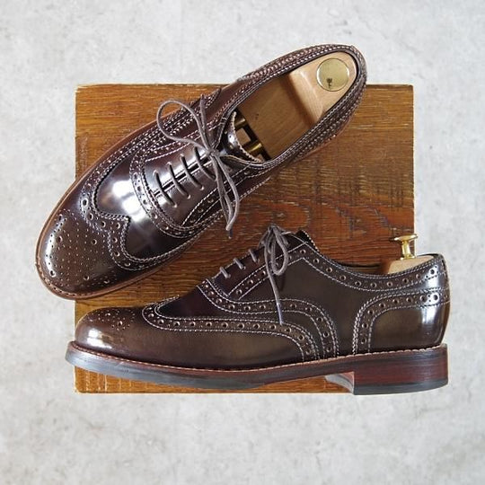 極上★(英)グレンソン 7G【★フルブローグ/112652】ポリッシュレザー/濃茶/メンズ/GRENSON★g999