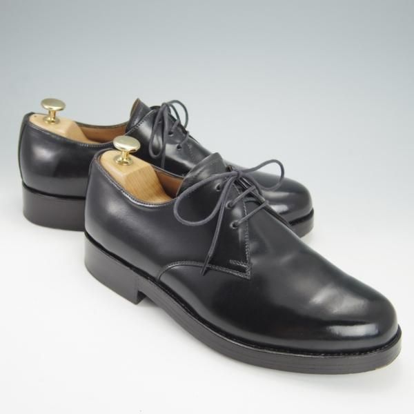 極美品★(独)ハインリッヒ・ディンケラッカー SIZE 6.5【現行定価19万円程度★コードバン/プレーントゥ】黒/Heinrich Dinkelacker★h001