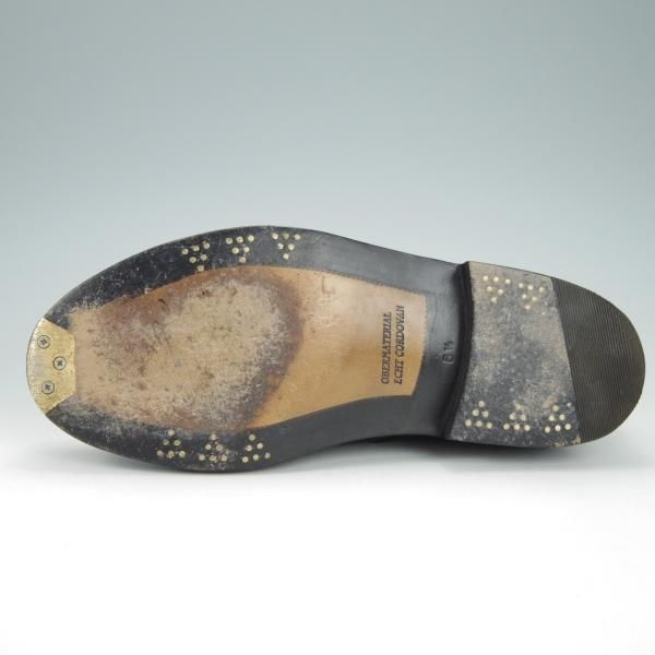 極美品★(独)ハインリッヒ・ディンケラッカー SIZE 6.5【現行定価19万円程度★コードバン/プレーントゥ】黒/Heinrich Dinkelacker★h001