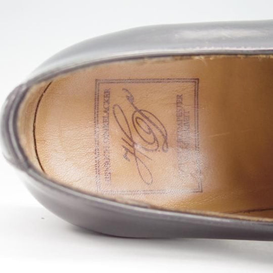 極美品★(独)ハインリッヒ・ディンケラッカー SIZE 6.5【現行定価19万円程度★コードバン/プレーントゥ】黒/Heinrich Dinkelacker★h001