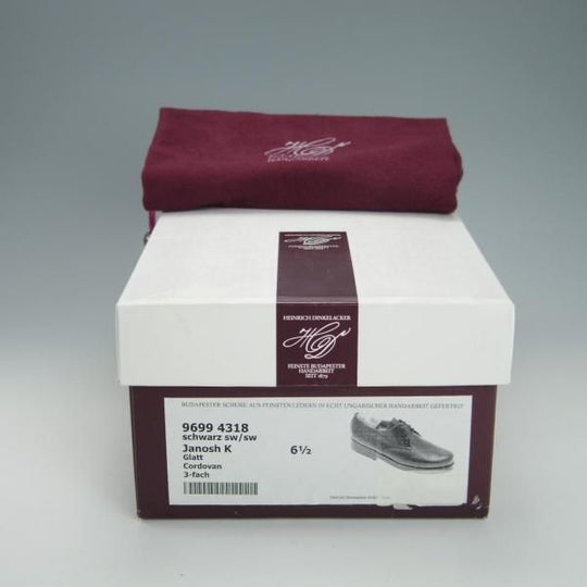 極美品★(独)ハインリッヒ・ディンケラッカー SIZE 6.5【現行定価19万円程度★コードバン/プレーントゥ】黒/Heinrich Dinkelacker★h001