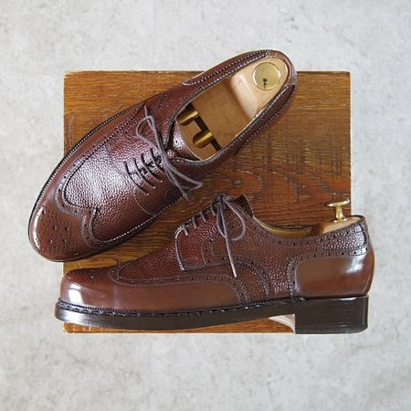 極美品★(東欧)VASS/ヴァーシュ SIZE 41.5【貴重★Budapest/ブダペストラスト】フルブローグ/カーフ×グレインレザー/濃茶★h003