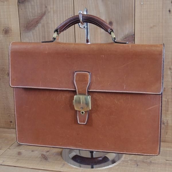 極上★ダンヒル/dunhill【英国製★ブライドルレザー仕様/ブリーフケース】メンズ/ビジネス/バッグ/茶/革/鞄★N5721