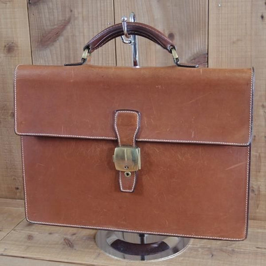 極上★ダンヒル/dunhill【英国製★ブライドルレザー仕様/ブリーフケース】メンズ/ビジネス/バッグ/茶/革/鞄★N5721