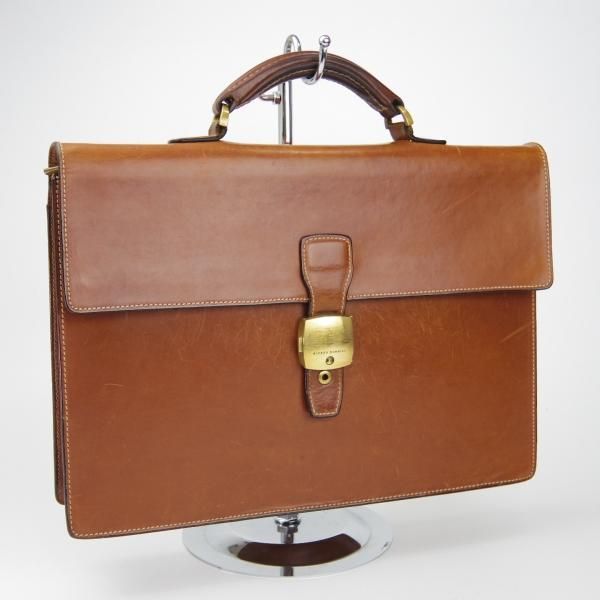極上★ダンヒル/dunhill【英国製★ブライドルレザー仕様/ブリーフケース】メンズ/ビジネス/バッグ/茶/革/鞄★N5721