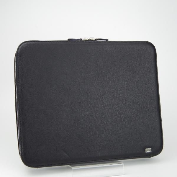 極美品★ダンヒル/dunhill【ノートPC収納可★ドキュメントケース/PＣケース】レザー/シボ革/黒/メンズ/ビジネス/バッグ/鞄★N5726