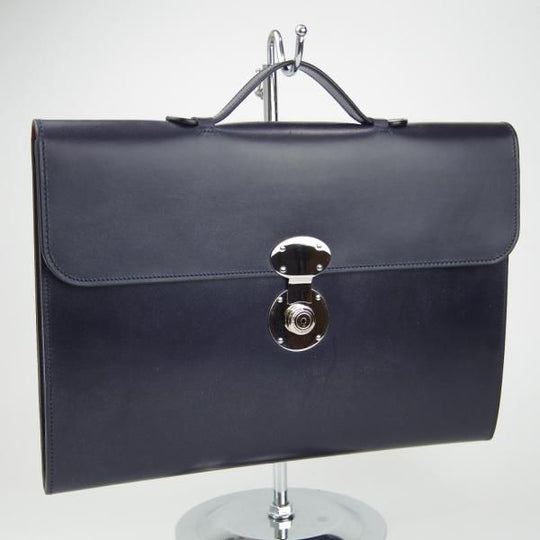 ほぼ未使用★(英)SIMPSON LONDON/シンプソン【定価￥108,000-★ブライドルレザー仕様/F30】ブリーフケース/レザー/紺/メンズ/バッグ★N5728