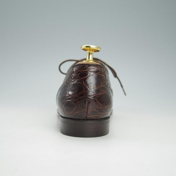 未使用★(伊)DUCAL/デュカル(レディース) SIZE 37【貴重★カイマン(ワニ革)/GENUINE CAIMAN】クォーターブローグ/濃茶★h013