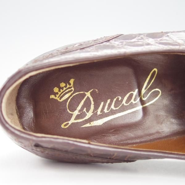 未使用★(伊)DUCAL/デュカル(レディース) SIZE 37【貴重★カイマン(ワニ革)/GENUINE CAIMAN】クォーターブローグ/濃茶★h013