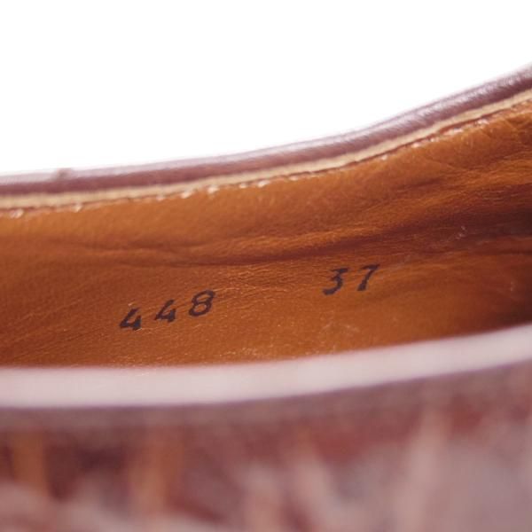 未使用★(伊)DUCAL/デュカル(レディース) SIZE 37【貴重★カイマン(ワニ革)/GENUINE CAIMAN】クォーターブローグ/濃茶★h013