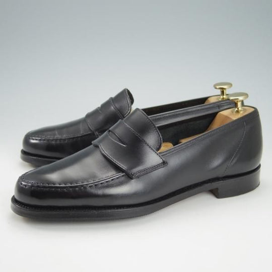 美品★クロケット&ジョーンズ 6E【定価￥86,900-★HARVARD 2/ハーバード2】コインローファー/376ラスト/黒/Crockett&Jones★h015