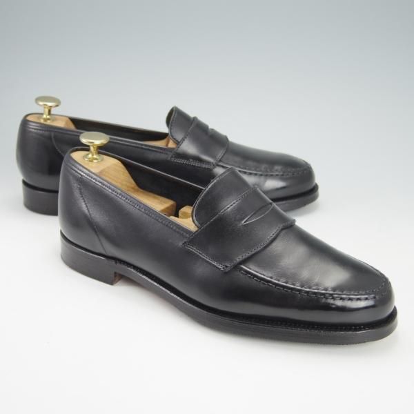 美品★クロケット&ジョーンズ 6E【定価￥86,900-★HARVARD 2/ハーバード2】コインローファー/376ラスト/黒/Crockett&Jones★h015