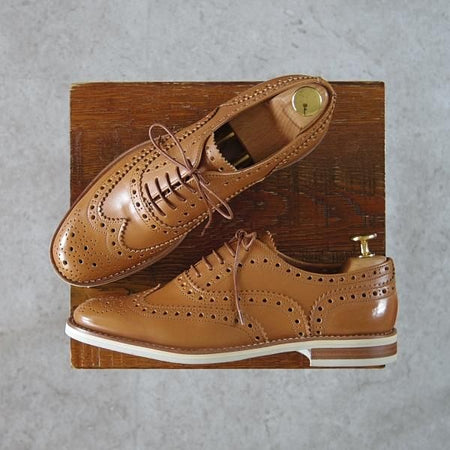 未使用★チャーチ(レディース) SIZE 37【ダイナイトソール仕様★バーウッド/BURWOOD 5W】フルブローグ/カーフ/薄茶/Church's★h022