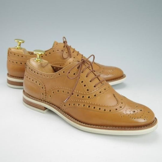 未使用★チャーチ(レディース) SIZE 37【ダイナイトソール仕様★バーウッド/BURWOOD 5W】フルブローグ/カーフ/薄茶/Church's★h022