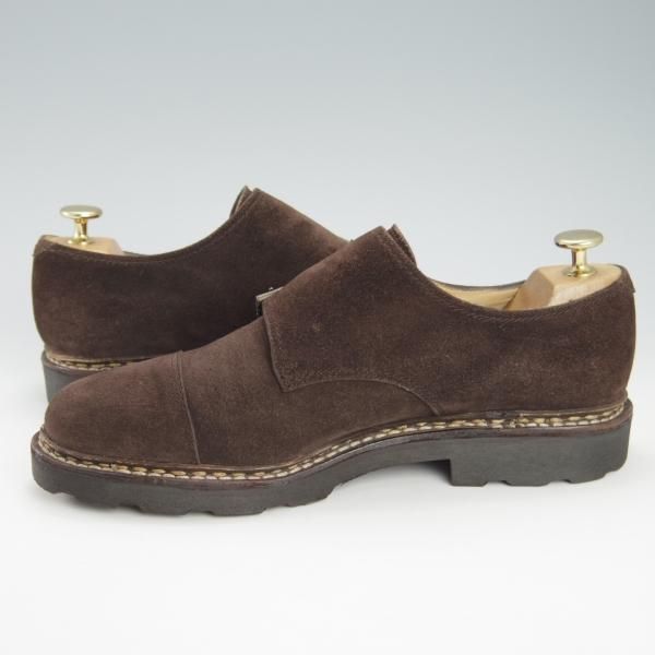 美品★パラブーツ SIZE 6.5【定価￥74,800-★ウィリアム/WILLIAM】マルシェソール/ダブルモンク/スエード/濃茶/メンズ/Paraboot★h023