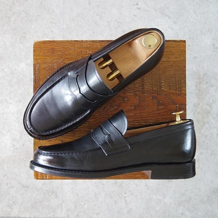 極上★チャーチ 60F/UK6【★コインローファー/Wesley】101ラスト/カーフ/黒/メンズ/Church's★h025