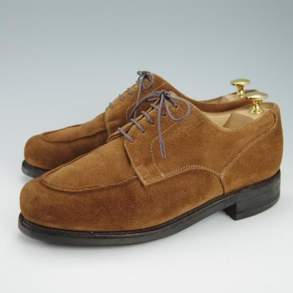 ★パラブーツ SIZE 6.5【モデル定価￥77,000-★ドレス仕様シャンボード/CHAMBORD】スエード/茶/Uチップ/メンズ/Paraboot★h026