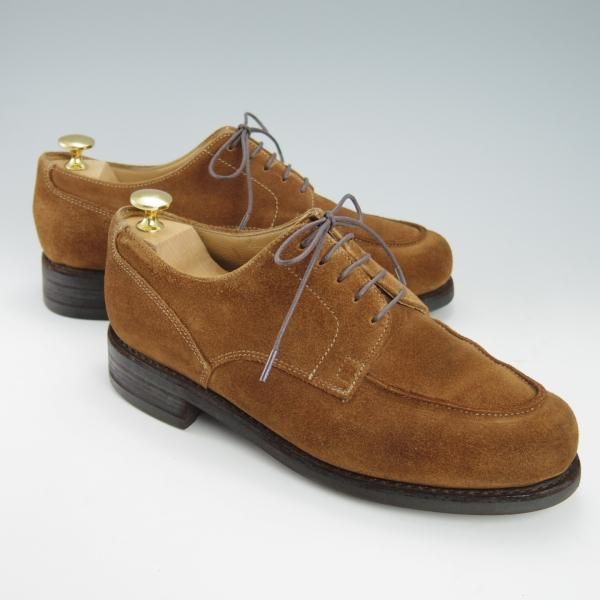 ★パラブーツ SIZE 6.5【モデル定価￥77,000-★ドレス仕様シャンボード/CHAMBORD】スエード/茶/Uチップ/メンズ/Paraboot★h026