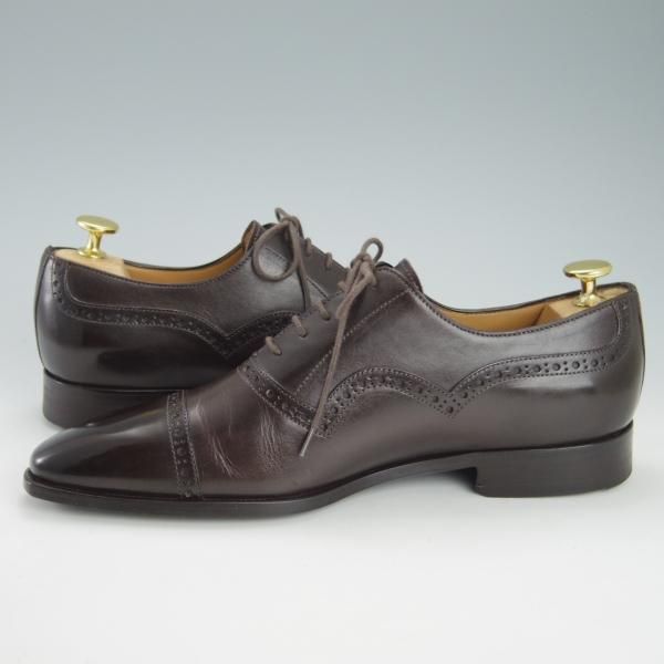 美品★(伊)フランチェスコ・ベニーニョ SIZE 5.5【定価￥57,200-★クォーターブローグ/3463】カーフ/濃茶/Francesco Benigno★h027