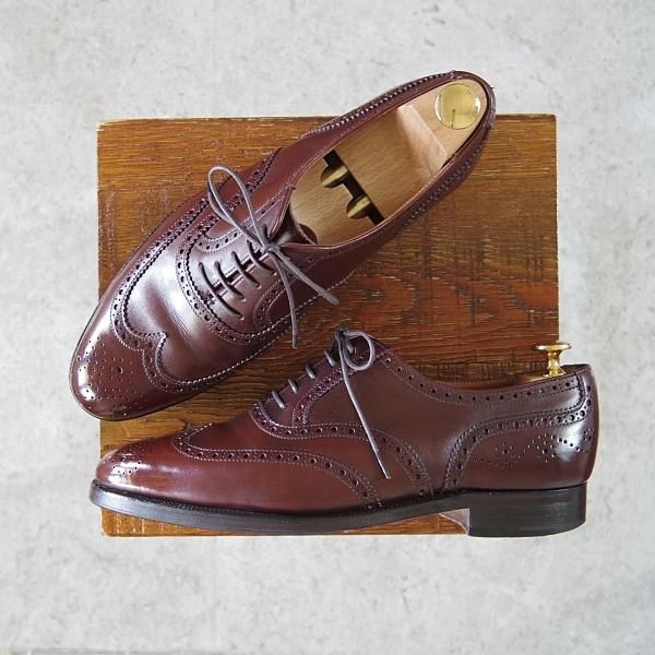 極上★クロケット&ジョーンズ 6.5E【貴重80's★シェットランドフォックス別注/Shetland Fox】フルブローグ/赤茶/Crockett&Jones★h029