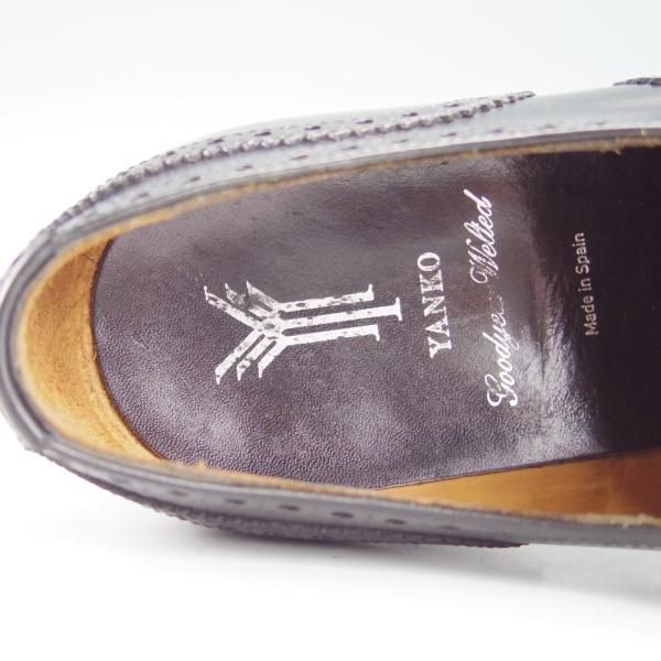 極上★(スペイン製)YANKO/ヤンコ SIZE 6【グッドイヤーウェルテッド製法★フルブローグ/14707】カーフ/黒/メンズ★h032