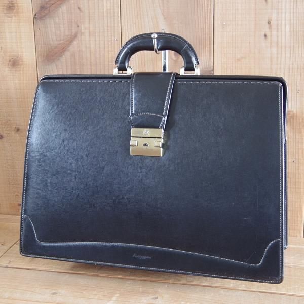 Aquascutam ダレスバッグ ビジネスバッグ レザー ブラック 630 極上☆(英)アクアスキュータム/Aquascutum【☆高額!!ボストン