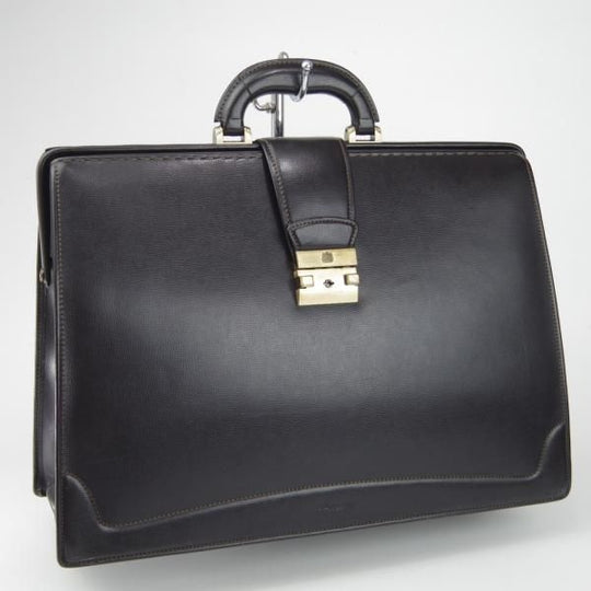 極上★(英)アクアスキュータム/Aquascutum【★ダレスバッグ/レザー】メンズ/ビジネス/バッグ/黒/ブリーフケース/鞄★N5730