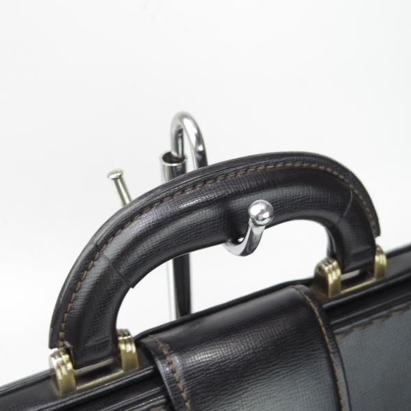 極上★(英)アクアスキュータム/Aquascutum【★ダレスバッグ/レザー】メンズ/ビジネス/バッグ/黒/ブリーフケース/鞄★N5730