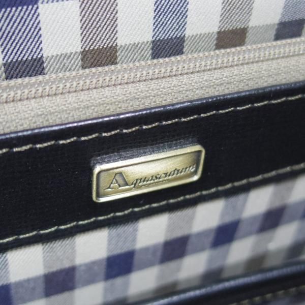 極上★(英)アクアスキュータム/Aquascutum【★ダレスバッグ/レザー】メンズ/ビジネス/バッグ/黒/ブリーフケース/鞄★N5730