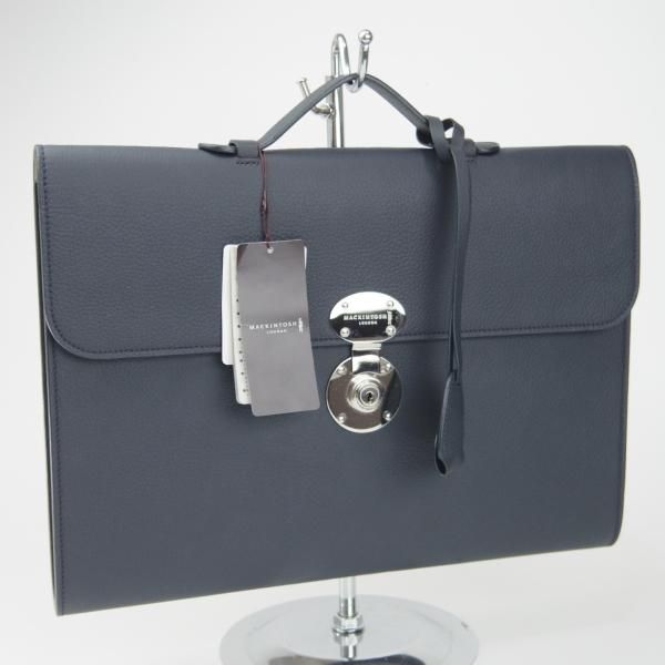 未使用★(英)SIMPSON LONDON/シンプソン【定価￥113,400-★マッキントッシュ別注/ブリーフケース】メンズ/ビジネス/バッグ/紺/革/鞄★N5732